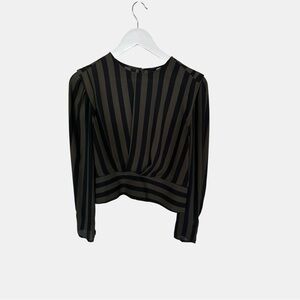 Express Striped Crop Blouse